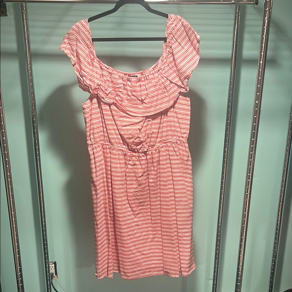 Red and White Striped Dress